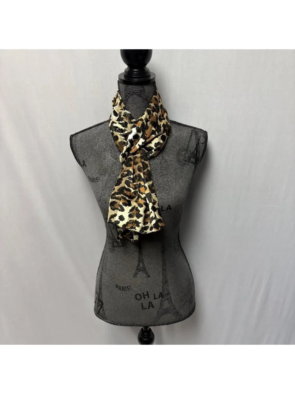 Leopard Print Scarf Lightweight Fashion Accessory Brown Black Animal Print
